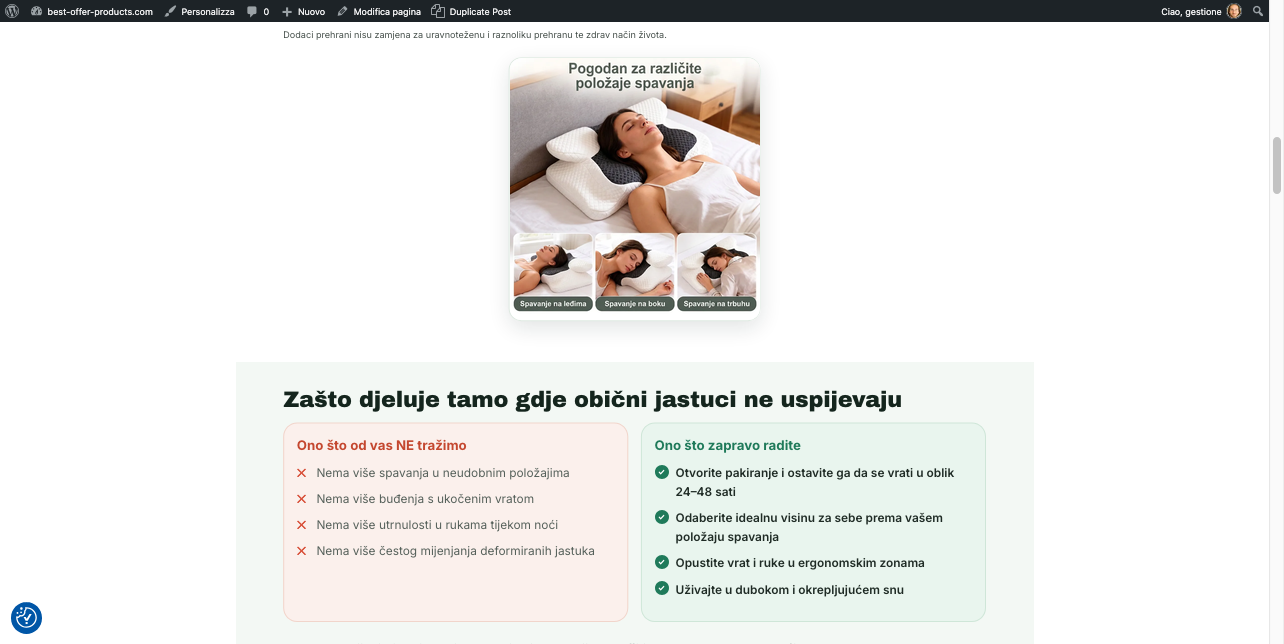 Esempio di landing pubblicata generata con Delego Affiliate